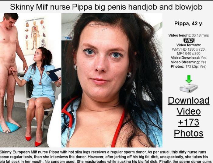 Pippa b: Lean Milf nurse Pippa big cock tugjob and blowjob (HD 720p) - spermhospital - [2024]