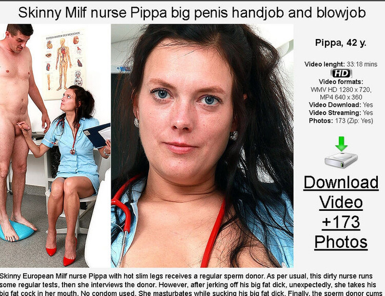 Pippa b: Lean Milf nurse Pippa big cock tugjob and blowjob