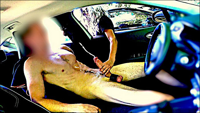 DICKFLASH CAR ADVENTURE: a Little Blonde Slut Gives Me a Fast Handjob While Her Boyfriend Waits