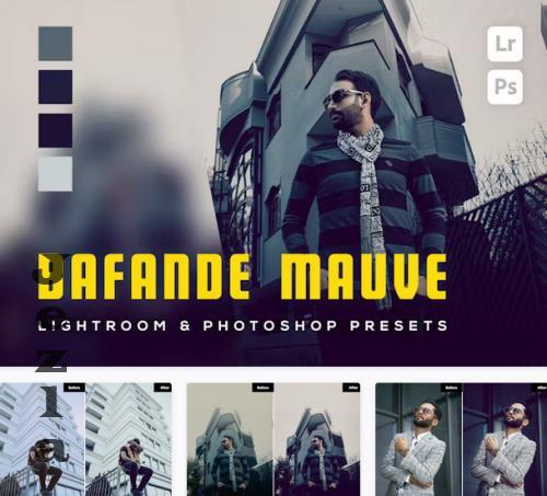 6 Bafande Mauve Lightroom and Photoshop Presets - A93UBW5