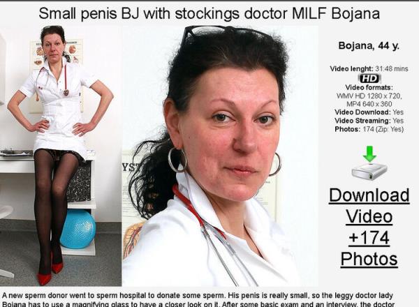 Bojana k: Small cock BJ feat. stockings doctor lady Bojana [HD 720p] 2024