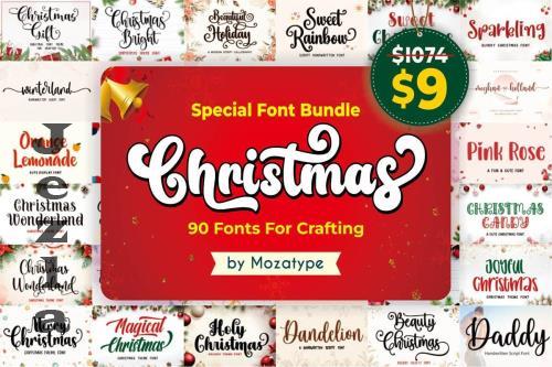 Special Christmas Font Bundle Vol.2 - 90-Premium-Fonts