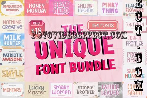 The Unique Font Bundle - 136 Premium Fonts