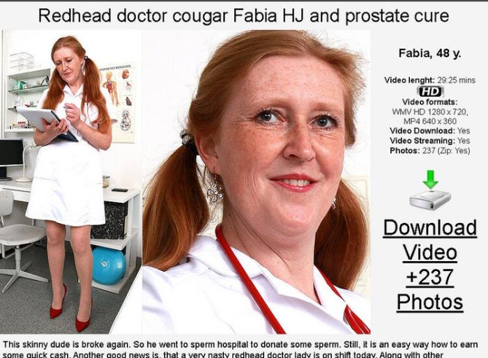 Fabia m : Ginger doctor lady Fabia HJ and prostate massage (HD 720p) - spermhospital - [2024]