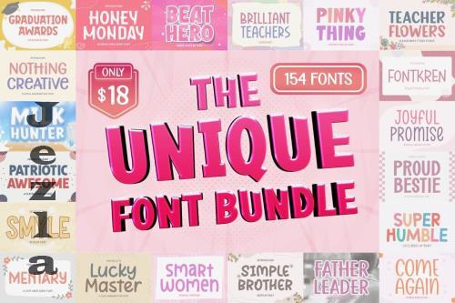 The Unique Font Bundle - 136 Premium Fonts