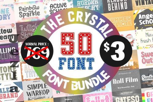 The Crystal Font Bundle - 50 Premium Fonts