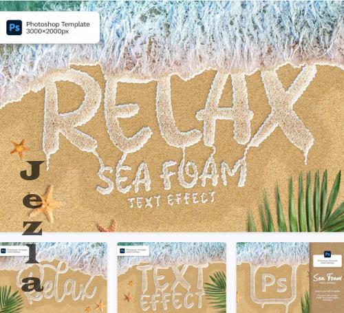 Sea Foam Text on Sand Photoshop Temp - 281216167