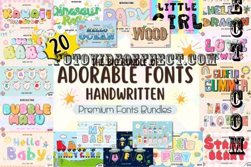 Cute Baby Handwritten Font Big Bundle - 15 Premium Fonts