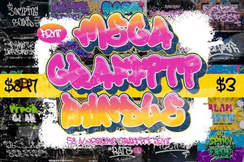 Graffiti Font Mega Bundle - 58 Premium Fonts