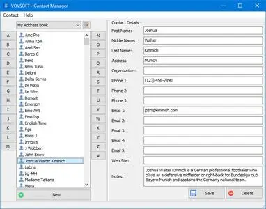 VovSoft Contact Manager 1.4