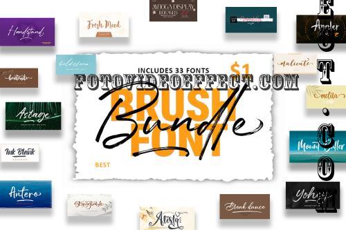 Brush Font Bundle - 20 Premium Fonts