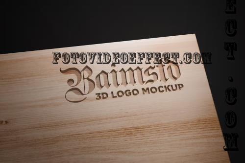 Engraved Wood Logo Mockup - YNMRXJH