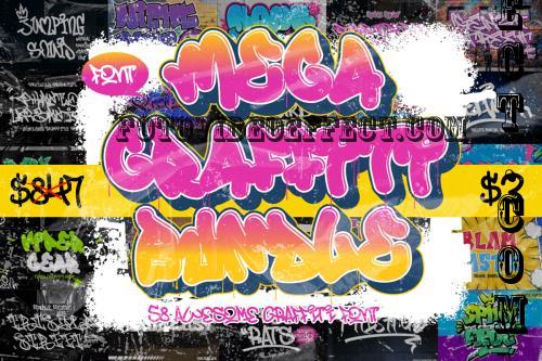 Graffiti Font Mega Bundle - 58 Premium Fonts