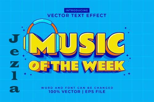 Music Of The Week 3d Vector Editable Text Effect - CZ9XC2Y