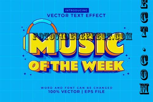 Music Of The Week 3d Vector Editable Text Effect - CZ9XC2Y