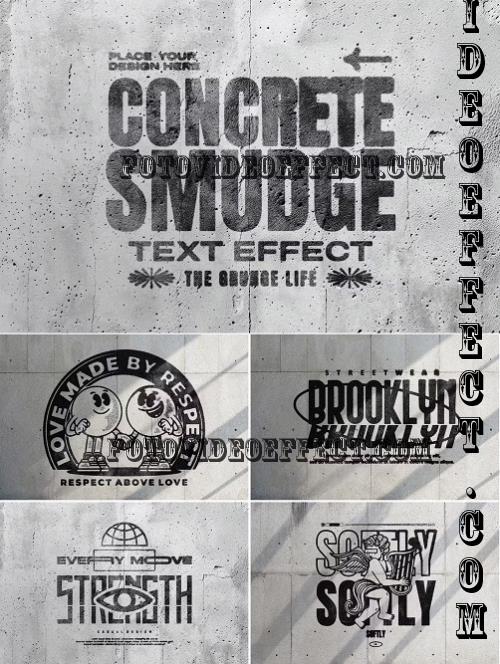 Grunge Concrete Text & Logo Effect Mockup - 5GG3N4U