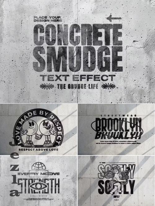 Grunge Concrete Text & Logo Effect Mockup - 5GG3N4U