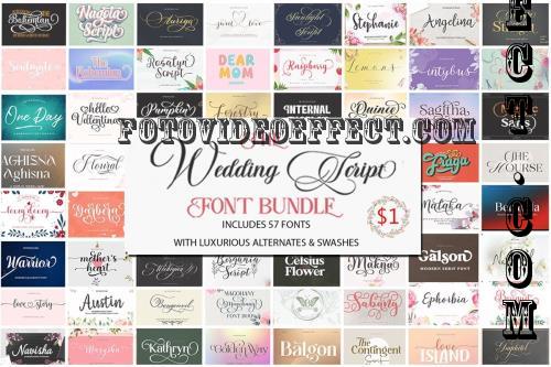 The Wedding Script Font Bundle - 57 Premium Fonts