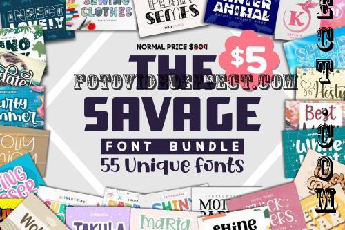 Savage Font Bundle - 55 Premium Fonts