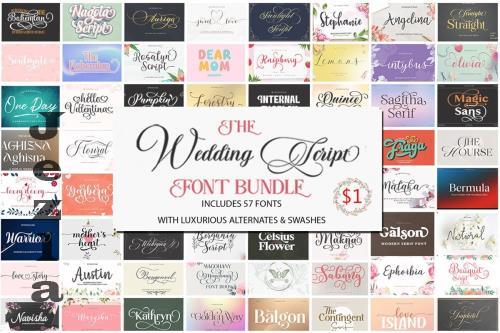 The Wedding Script Font Bundle - 57 Premium Fonts