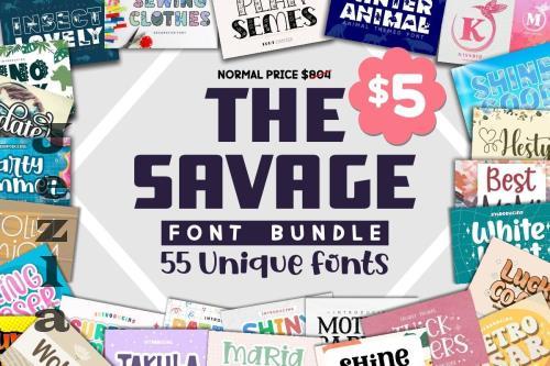 Savage Font Bundle - 55 Premium Fonts