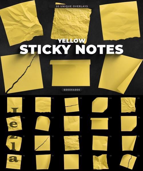 20 Yellow Sticky Notes Overlays - BUCYMTX