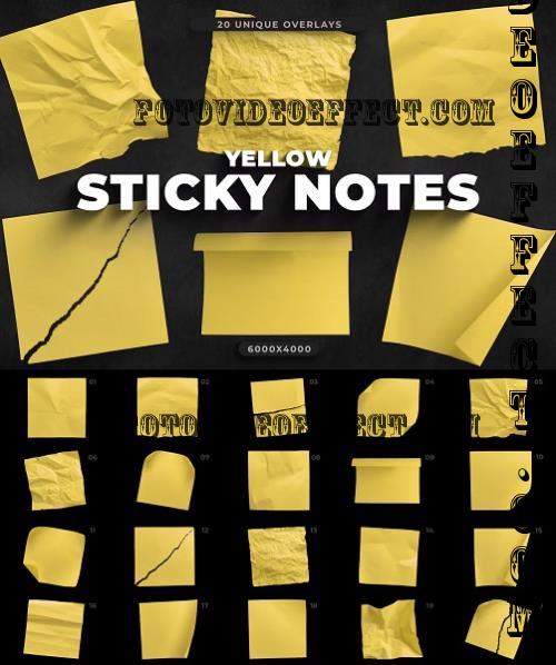 20 Yellow Sticky Notes Overlays - BUCYMTX