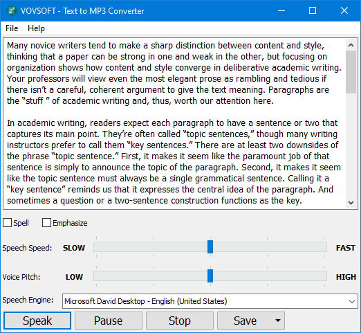 VovSoft Text to MP3 Converter 3.6