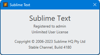 Sublime Text 4 Build 4180