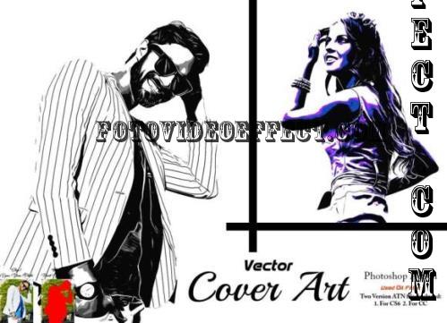 Vector Cover Art Photoshop Action - 92054684