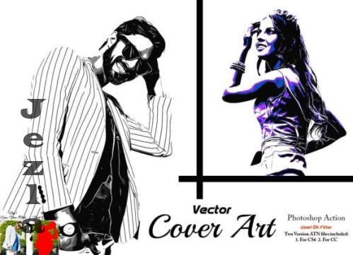 Vector Cover Art Photoshop Action - 92054684