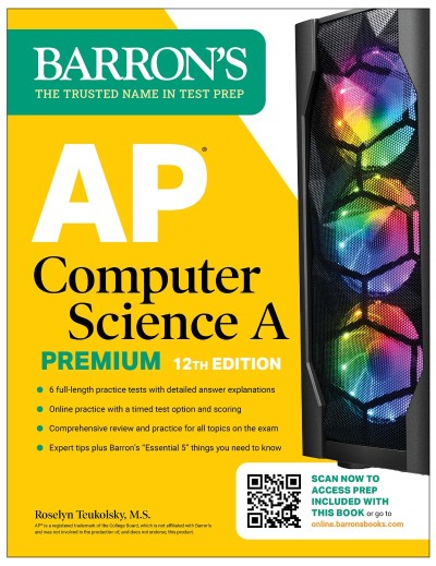 AP Computer Science A Premium, 12th Edition: Prep Book with 6 Practice Tests   Com... F7cab88d9a0a33419b223c922e6f3665