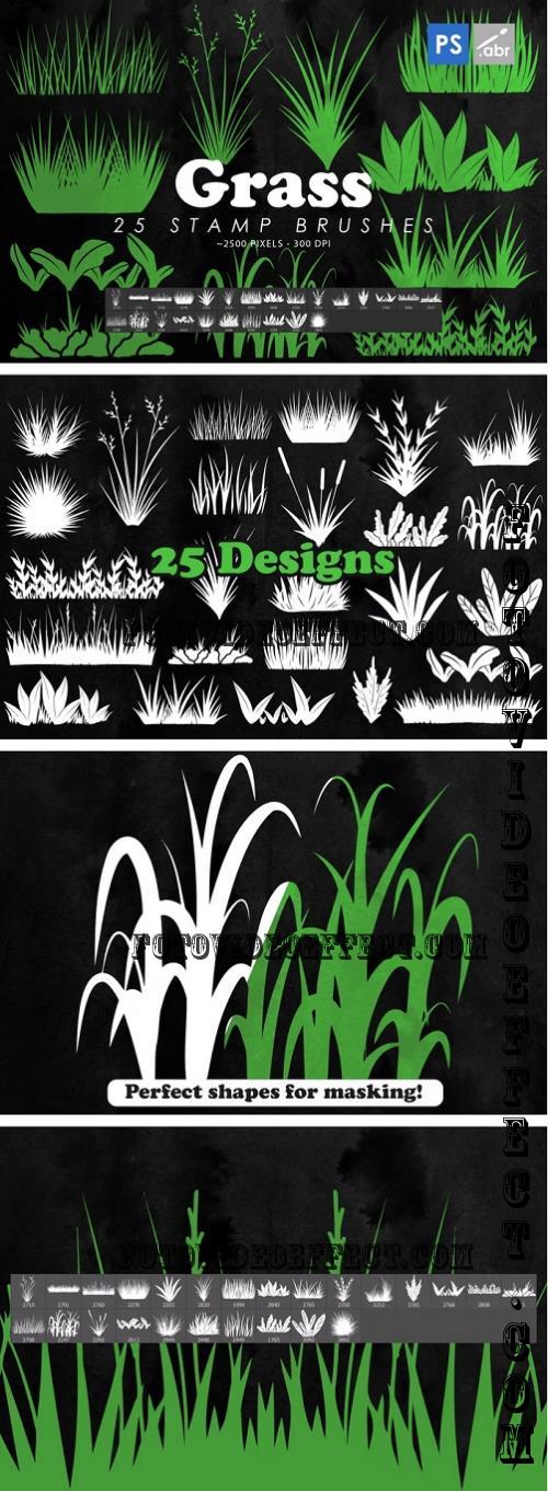 25 Grass Photoshop Stamp Brushes - 42211408