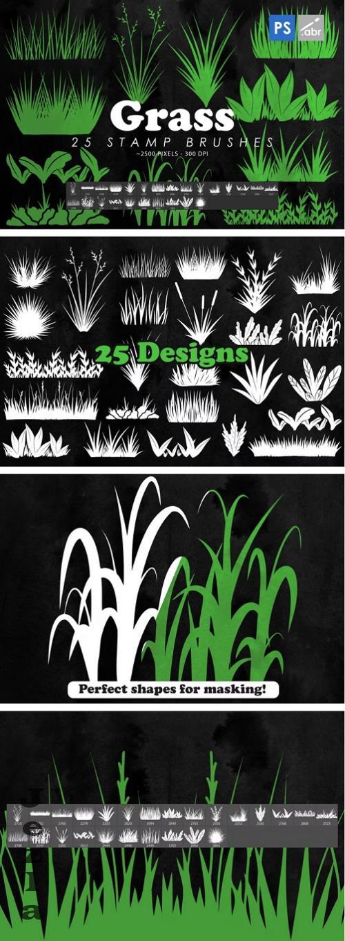 25 Grass Photoshop Stamp Brushes - 42211408