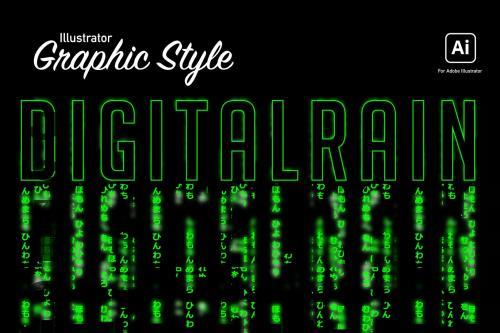 Digital Rain Graphic Style for Illustrator - 8N9SQUA