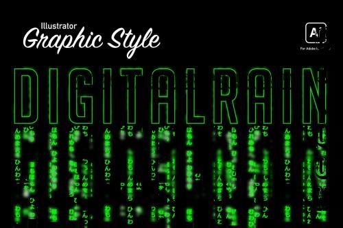 Digital Rain Graphic Style for Illustrator - 8N9SQUA