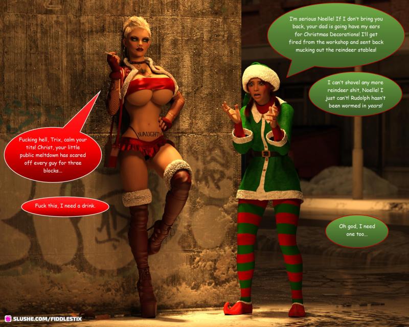 Fiddlestix3DX - Christmas girls 3D Porn Comic