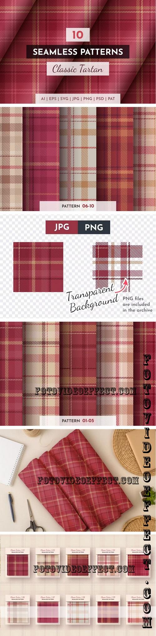 10 Seamless Classic Tartan Patterns - 282288176