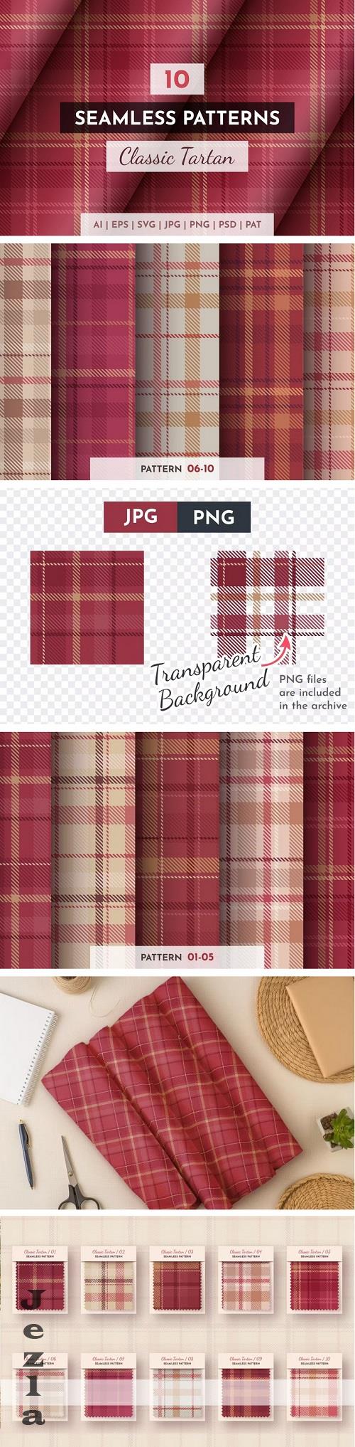 10 Seamless Classic Tartan Patterns - 282288176