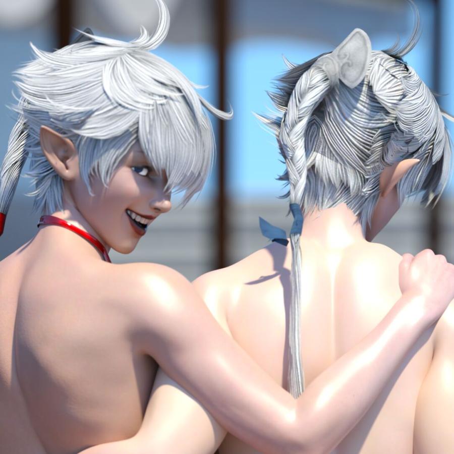 [Oofoe] Elezen Butts (Final Fantasy XIV) 3D Porn Comic