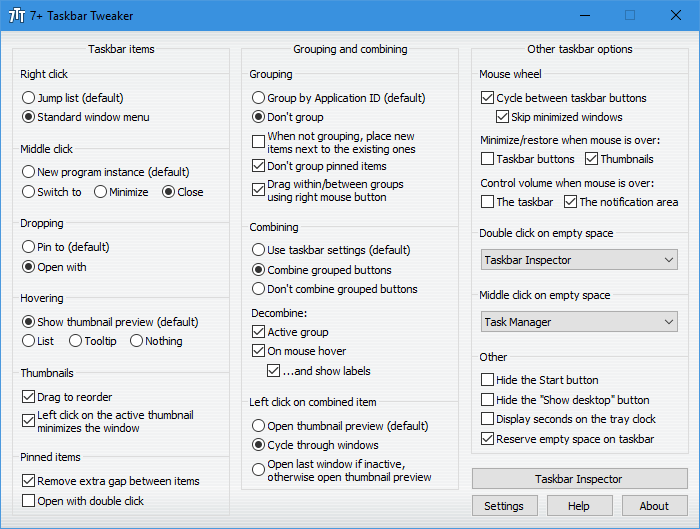 7+ Taskbar Tweaker 5.15.2 Multilingual