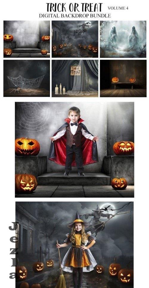 Trick or Treat V4 Digital Backdrop Bundle