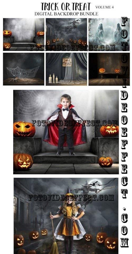 Trick or Treat V4 Digital Backdrop Bundle