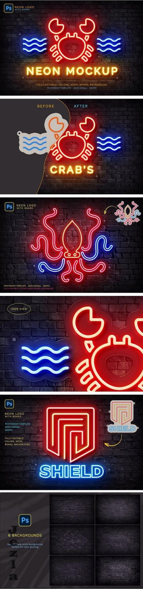 Neon Logo Mockup - 3MM4HD3