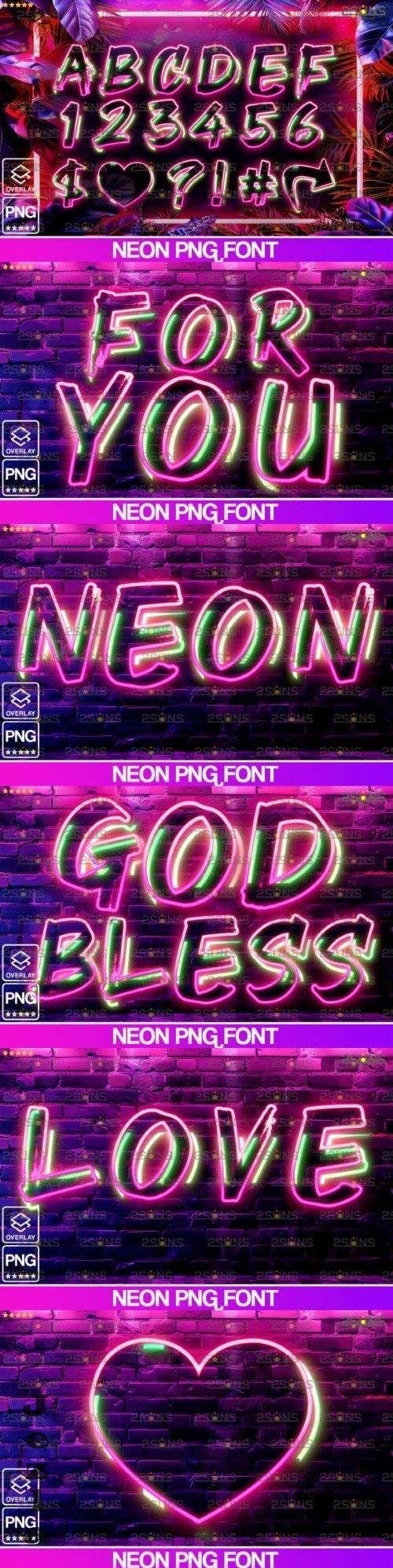 Alphabet clipart overlays Neon - 282862657