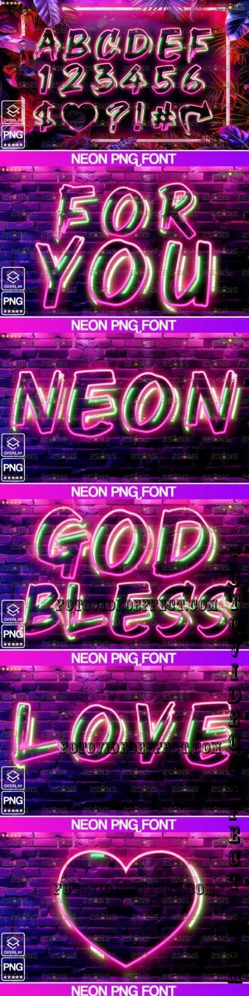 Alphabet clipart overlays Neon - 282862657