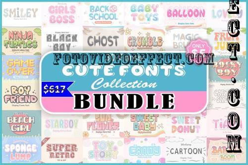 Cute Fonts Bundle - 30 Premium Fonts