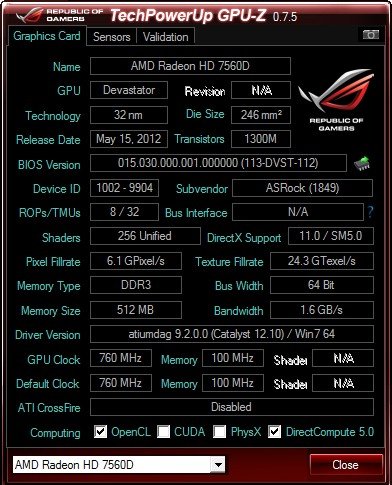 GPU-Z  2.60.0 37b81730a2eb189953f2296252eb7e6a