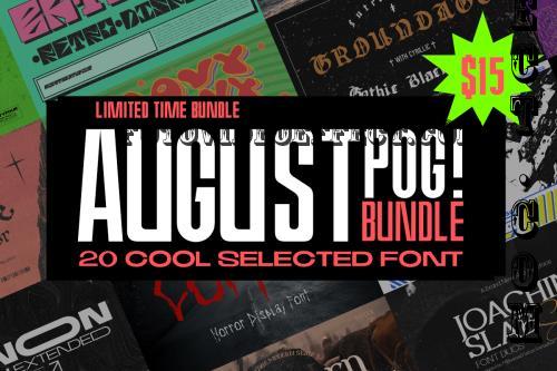 August Pog Font Bundle - 20 Premium Fonts