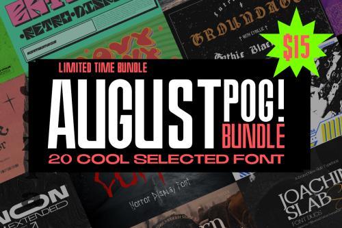 August Pog Font Bundle - 20 Premium Fonts